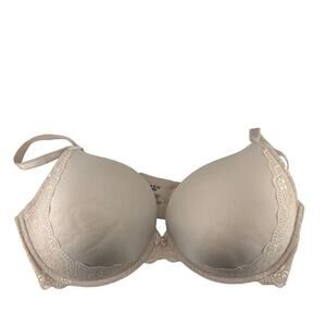 Torrid Beige Lace Push up Plunge Underwire Bra 46DDD